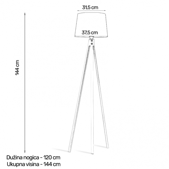 VESTA 502 podna lampa 1xE27 SIVA mali ali online prodavnica online prodaja internet kupovina
