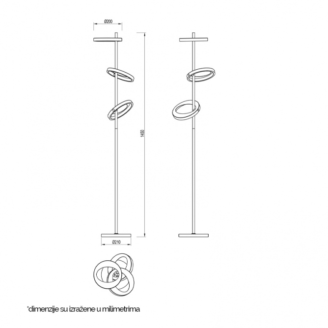 VESTA 487 podna lampa 30W 3000K CRNA mali ali online prodavnica online prodaja internet kupovina