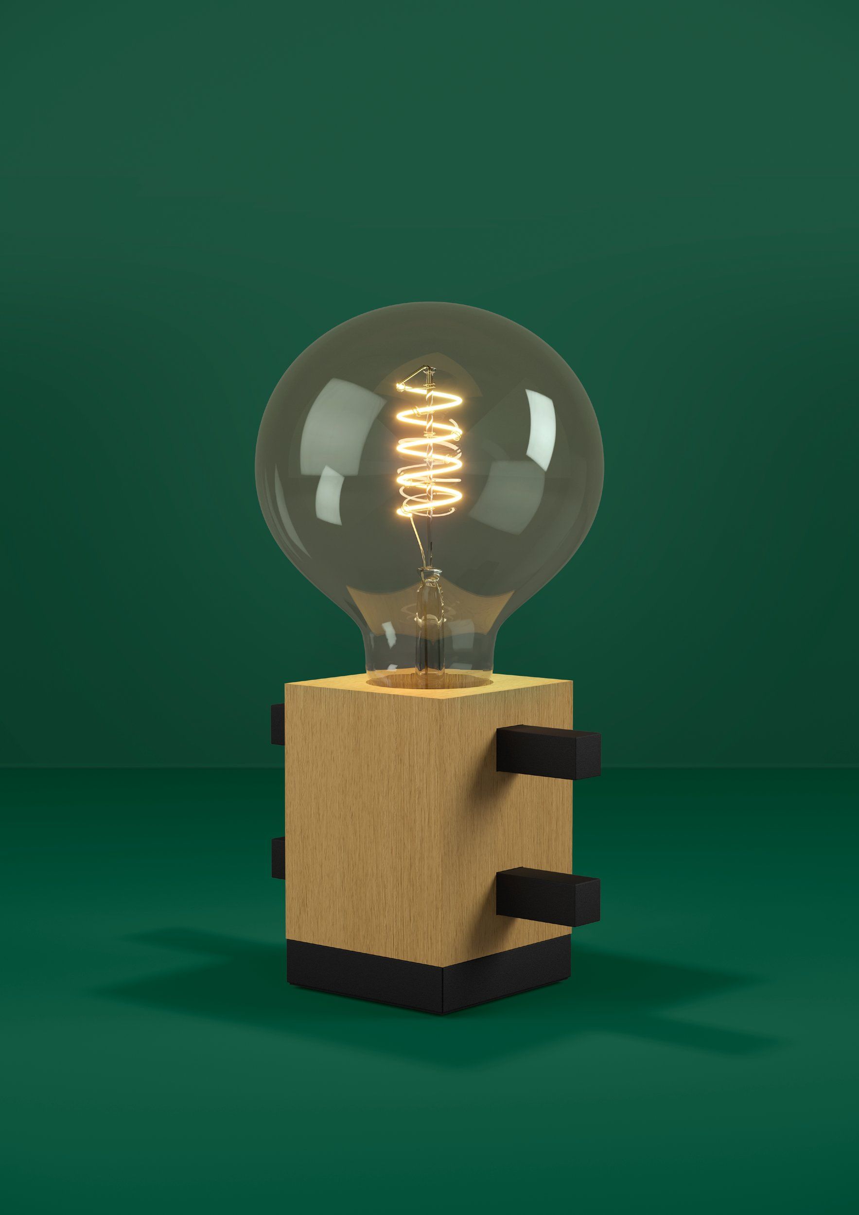 EGLO LEVANTARA 390193 – stona lampa, crna, braon, u enterijeru