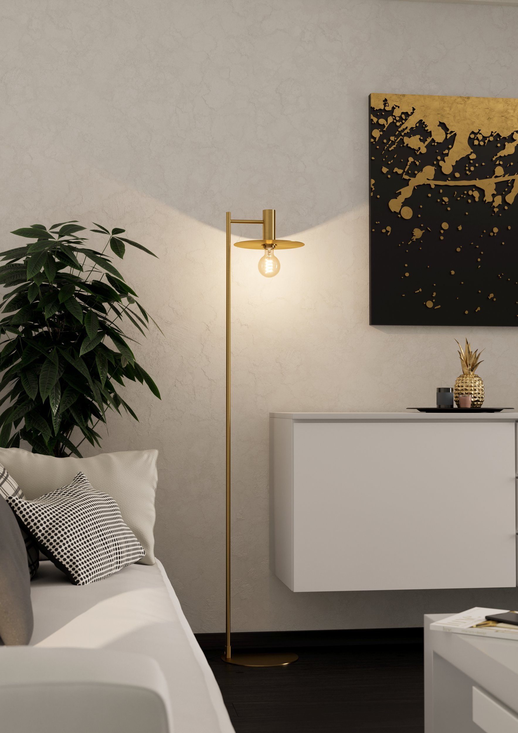 EGLO ESCANDELL 900735 – podna lampa, boja brušenog mesinga, prikaz 2