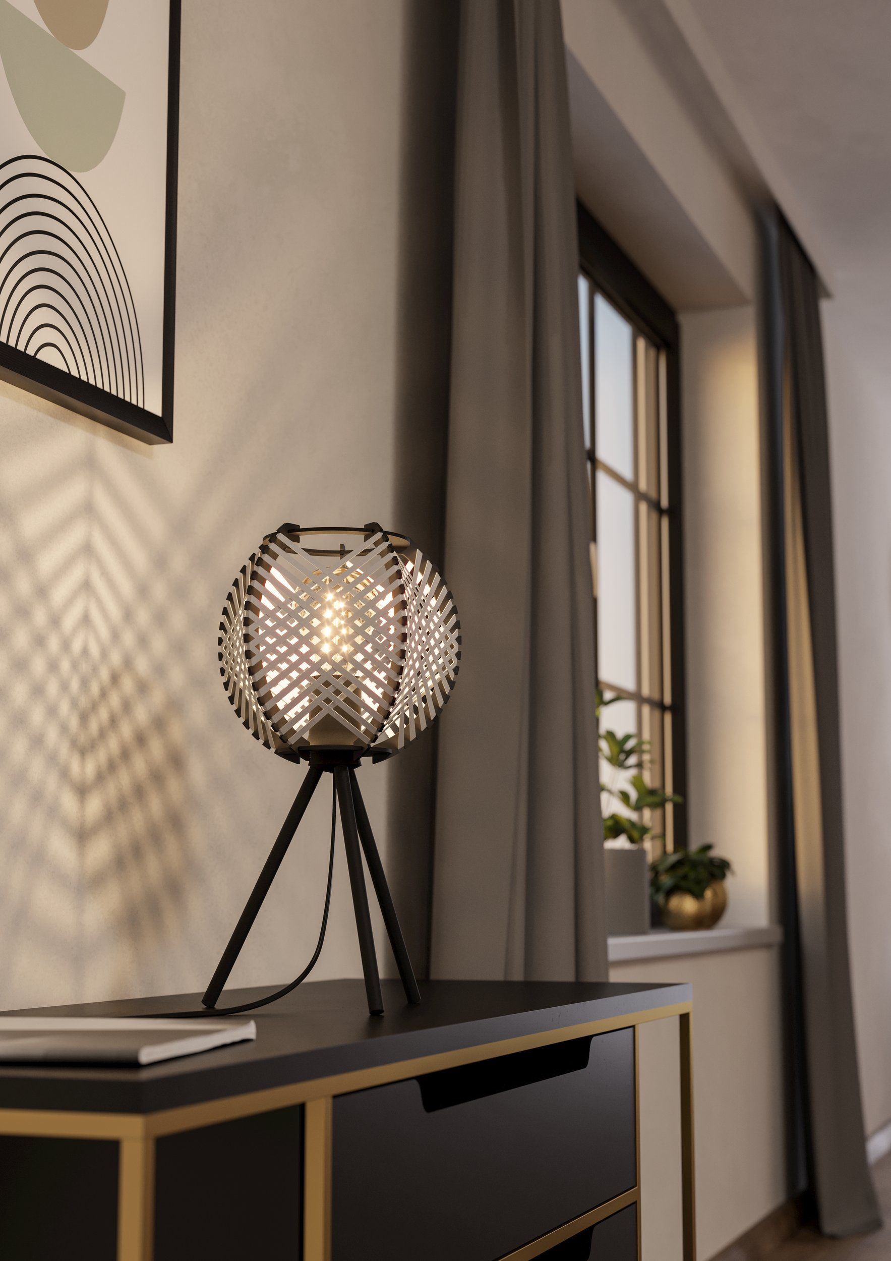 EGLO WAVERTON 44008 – stona lampa, crna, prikaz 2