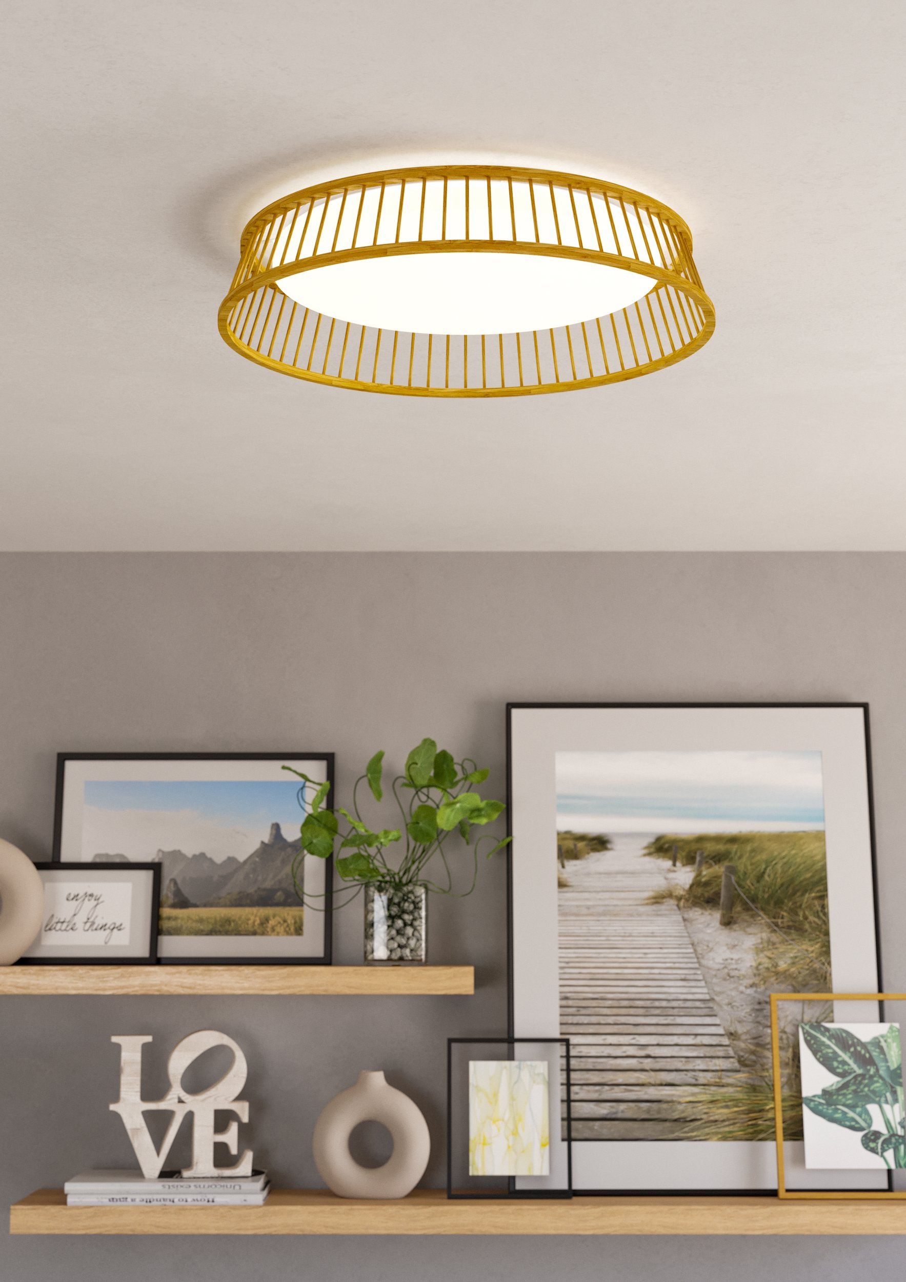 EGLO LUPPINERIA 900797 – plafonjera, braon, bela, u enterijeru