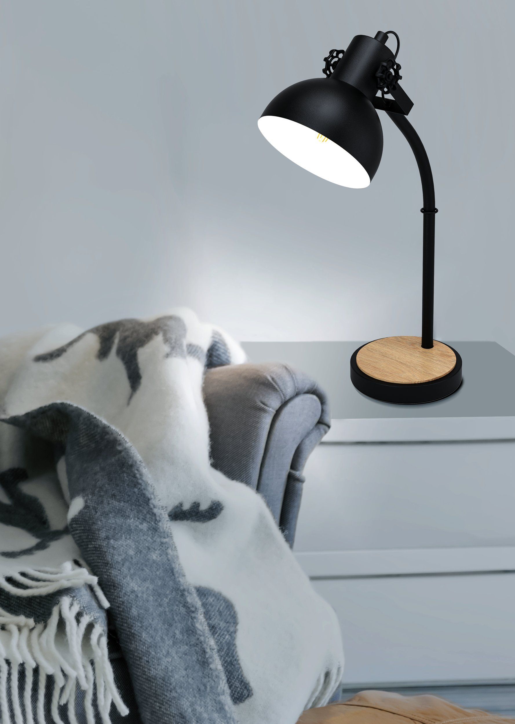 EGLO LUBENHAM 44058 – stona lampa, crna, braon, prikaz 2