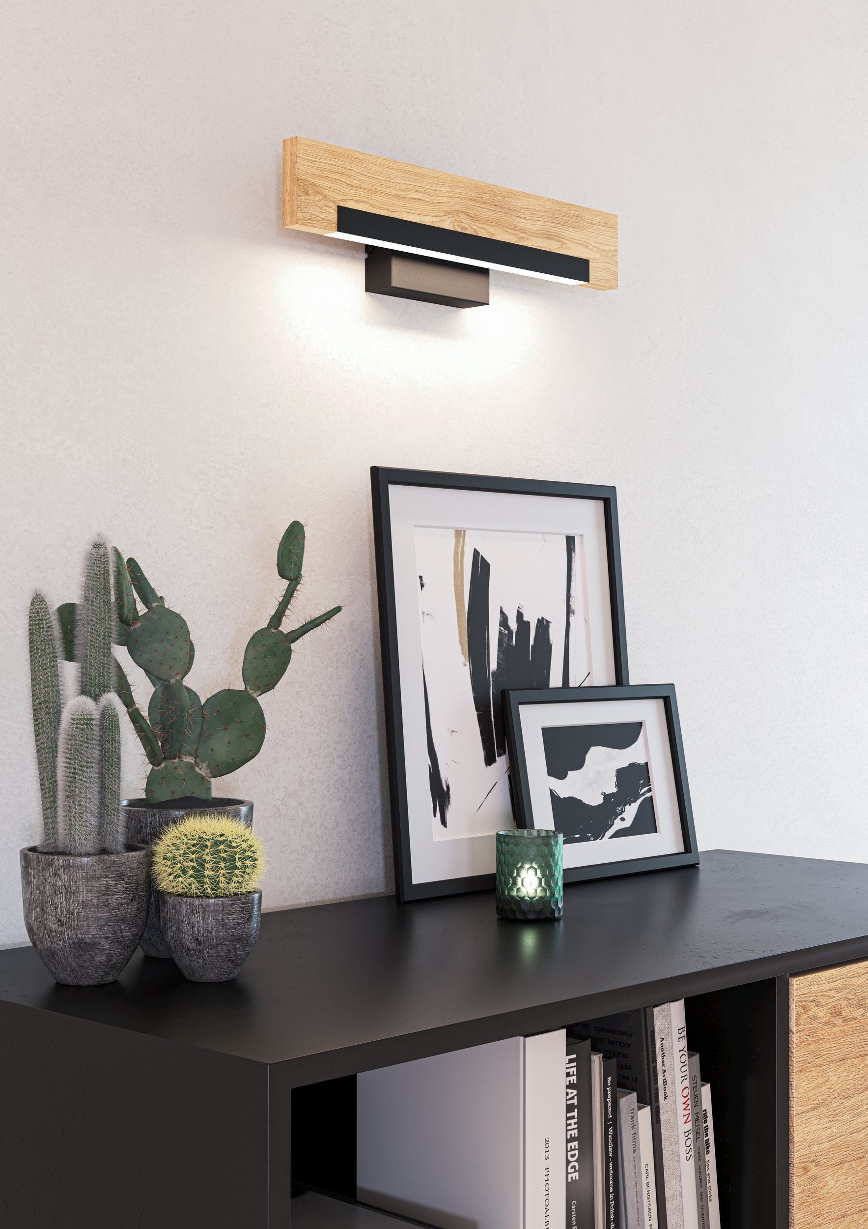 EGLO CAMACHO 901738 – zidna lampa, crna, braon, prikaz 2