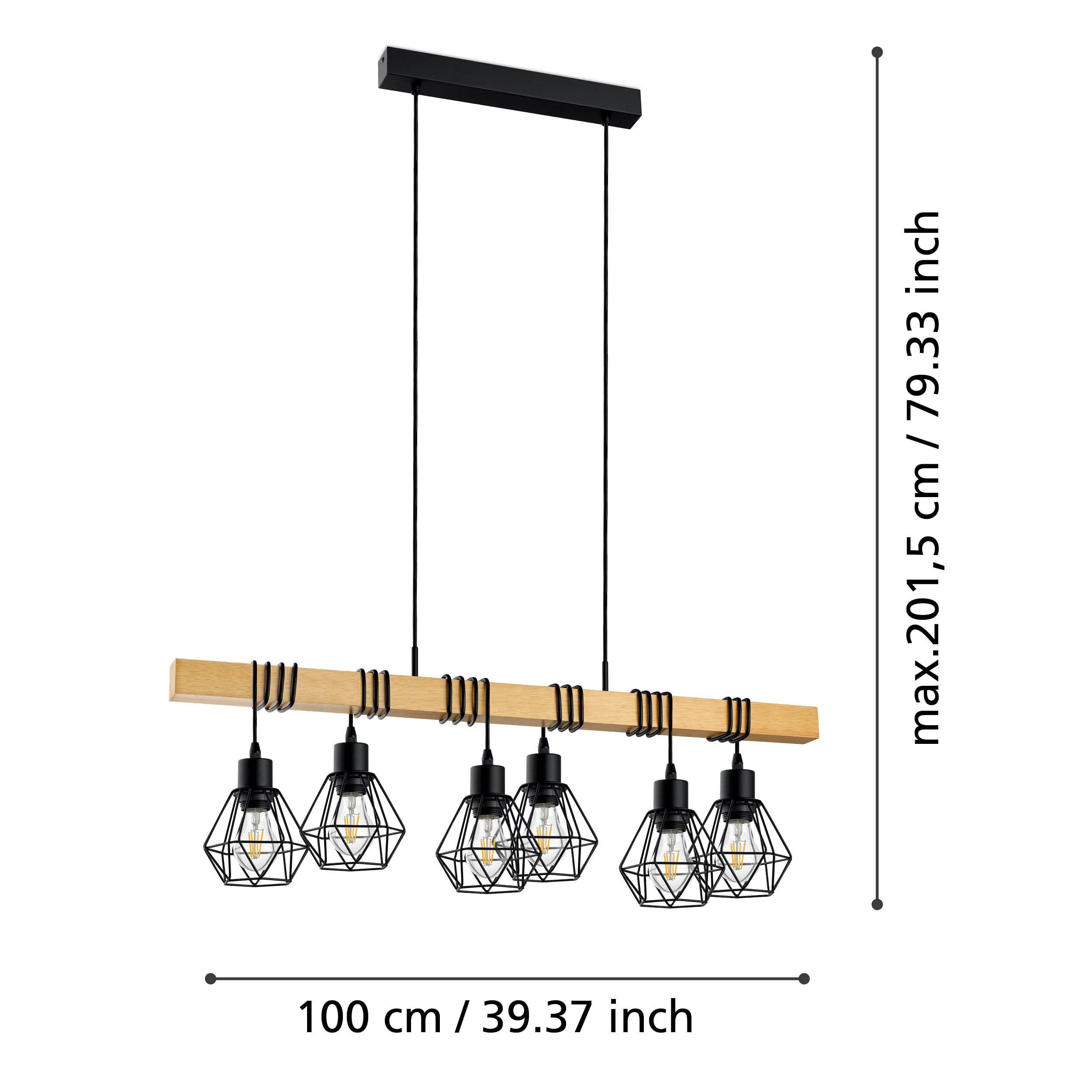 EGLO TOWNSHEND 5 44076 – visilica, crna, braon, prikaz 5