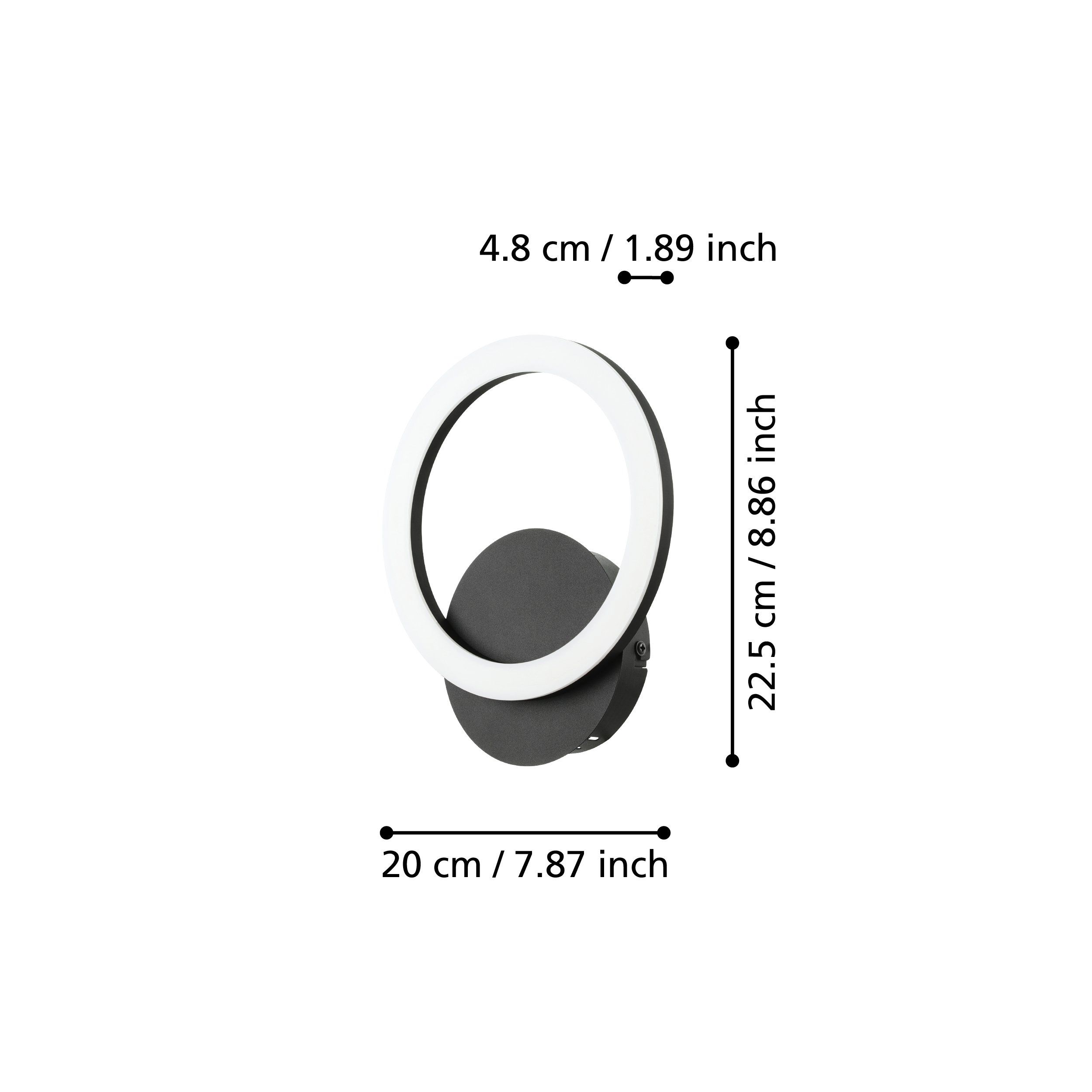 EGLO PARRAPOS-Z 900324 – zidna lampa, crna, prikaz 5