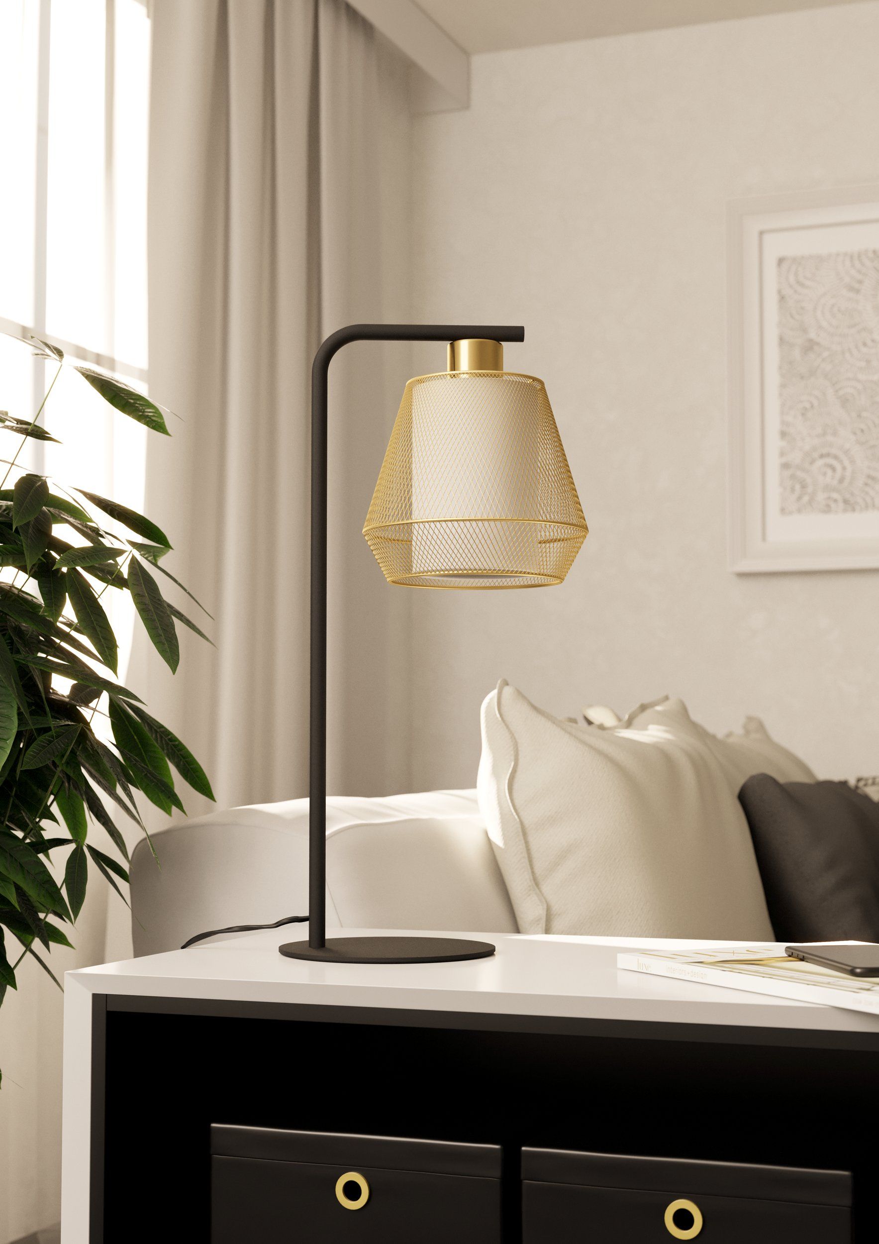 EGLO CIUDADELA 900898 – stona lampa, crna, u enterijeru