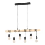 EGLO TOWNSHEND 43513 – visilica, drvena greda dužine 100 cm, 6 E27