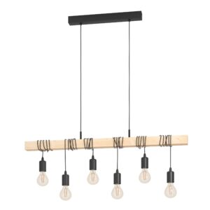 EGLO TOWNSHEND 43513 – visilica, drvena greda dužine 100 cm, 6 E27